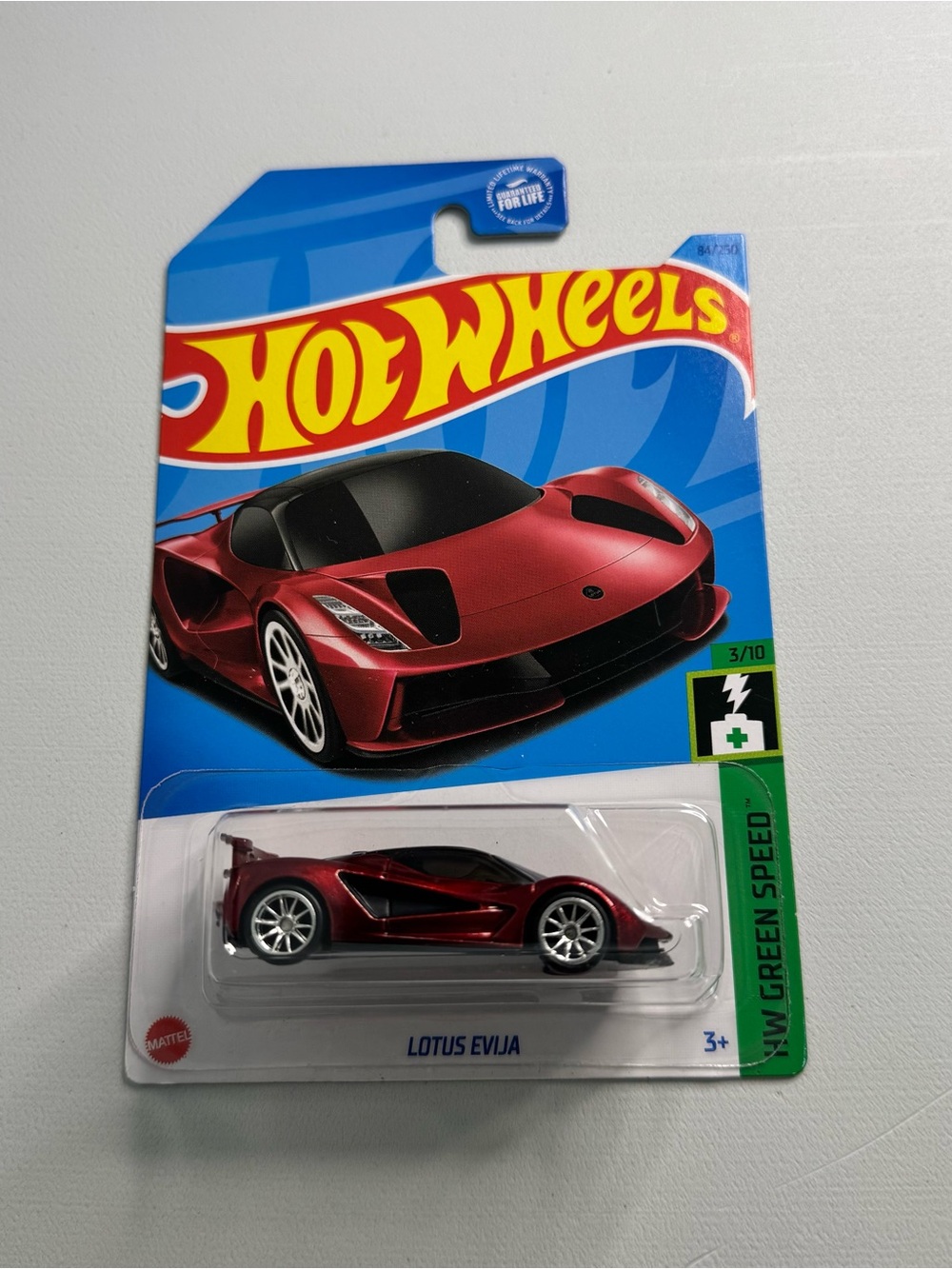Hot Wheels 2023 Green Speed 3/10 Red Lotus Evija Super Treasure Hunt - cracked